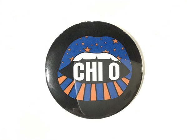 Chi Omega Lip Printed Button