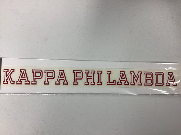 Kappa Phi Lambda Long Decal