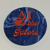 Delta Gamma "Hearts the Gators" Retro Game Day Embroidered Button