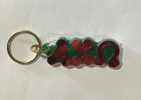 Alpha Chi Omega Bubble Letters Keychain