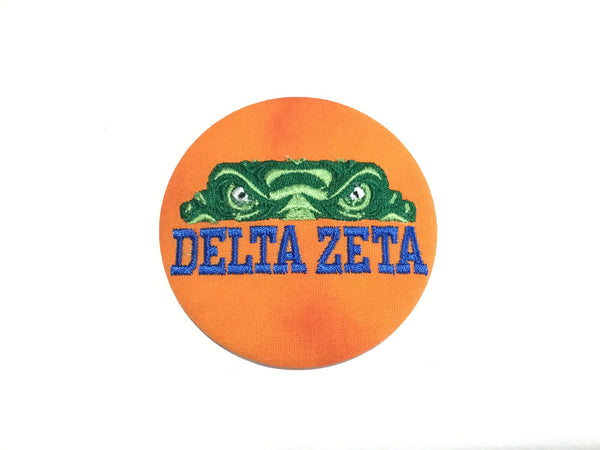 Delta Zeta Gator Eyes Embroidered Button