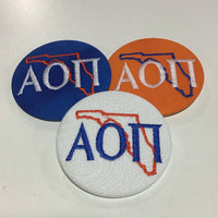 Alpha Omicron Pi Florida Outline Game Day Embroidered Button