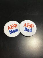 Alpha Epsilon Phi Mom/Dad Embroidered Button