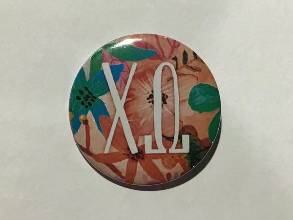 Chi Omega 2.25" Flower Printed Button