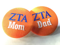 Zeta Tau Alpha Mom/Dad Embroidered Button