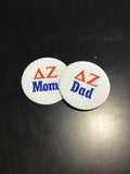 Delta Zeta Mom/Dad Embroidered Button