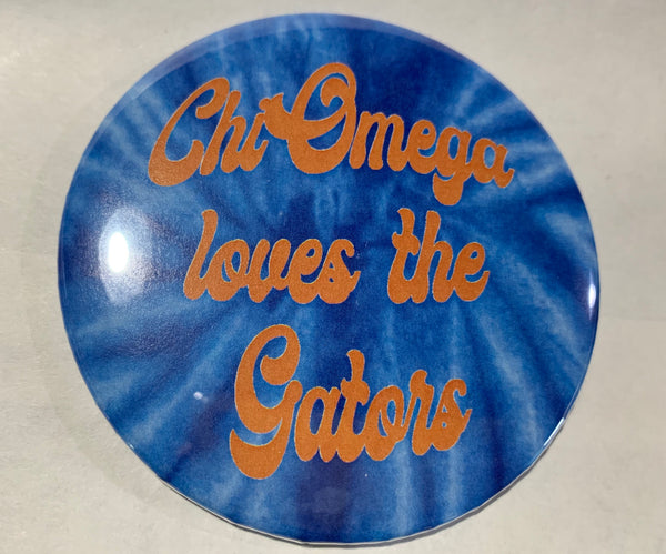 Chi Omega Tie Dye Printed Button