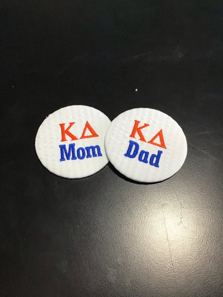 Kappa Delta Mom/Dad Embroidered Button