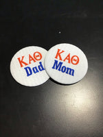Kappa Alpha Theta Mom/Dad Embroidered Button