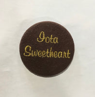 Iota Sweetheart Embroidered Button - Discontinued