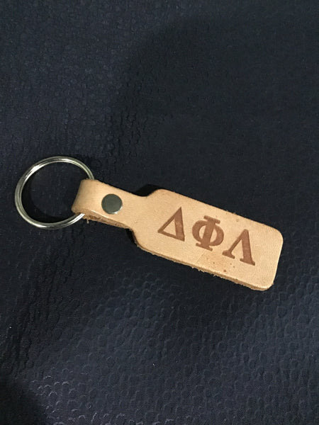 Delta Phi Lambda Leather Keychain