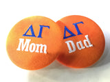 Delta Gamma Mom/Dad Embroidered Button