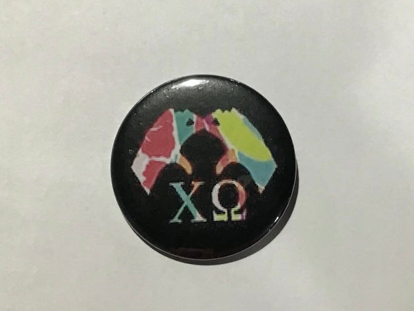 Chi Omega Handsign 2.25" Printed Button
