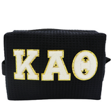 Kappa Alpha Theta Waffle Make-Up Bag with Chenille Letters