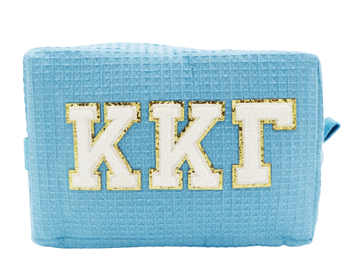 Kappa Kappa Gamma Waffle Make-Up Bag with Chenille Letters