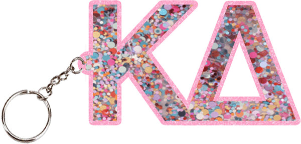 Kappa Delta Confetti Keychain