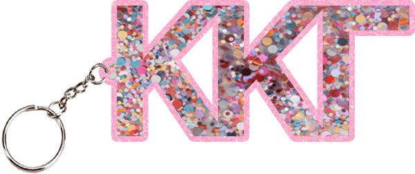 Kappa Kappa Gamma Confetti Keychain