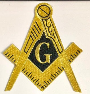 Mason Square and Compass Black/Gold Patch