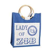 Zeta Phi Beta Mini Pocket Jute Bag