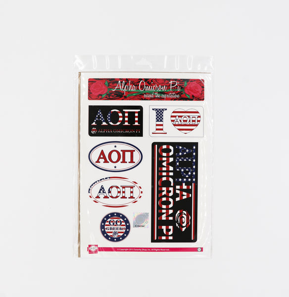 Alpha Omicron Pi American Sticker Set