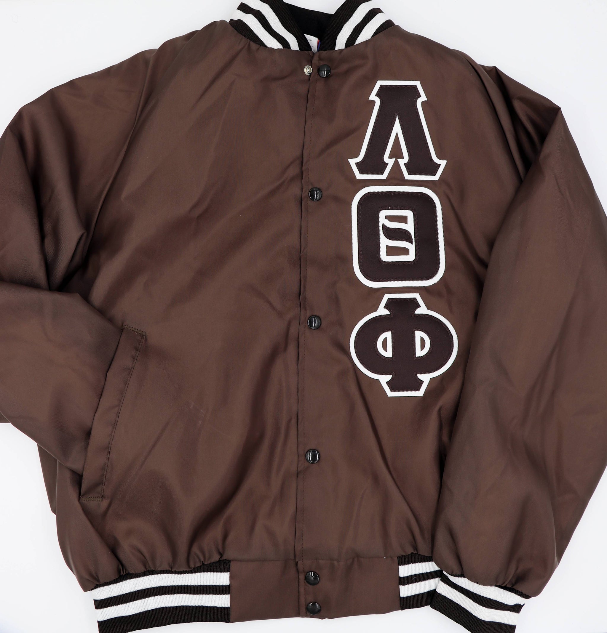 Lambda Theta Phi Brown Satin Jacket – Greek Divine and More Lambda Theta Phi Brown Satin Jacket – Greek Divine and More