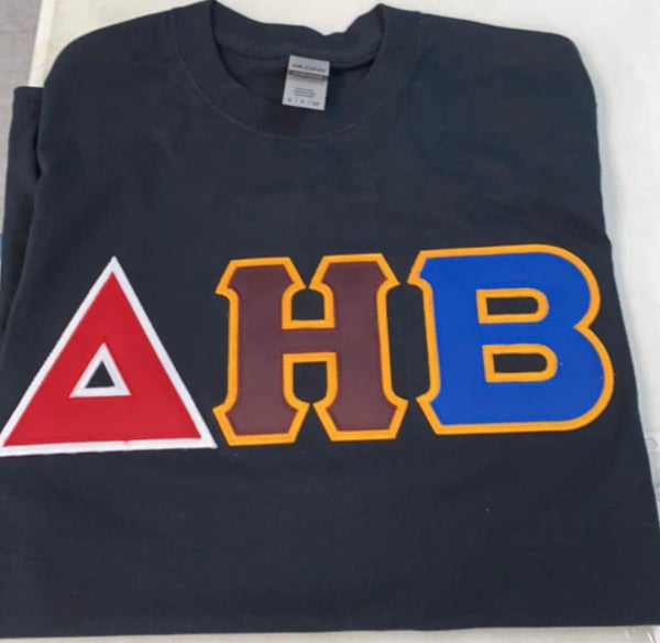 Custom Tee with Different Color Greek Letters