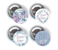 Gamma Phi Beta 4-Pack Sorority Printed Buttons