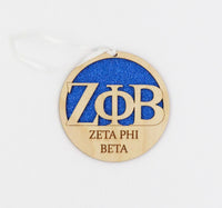 Zeta Phi Beta Glitter Ornament
