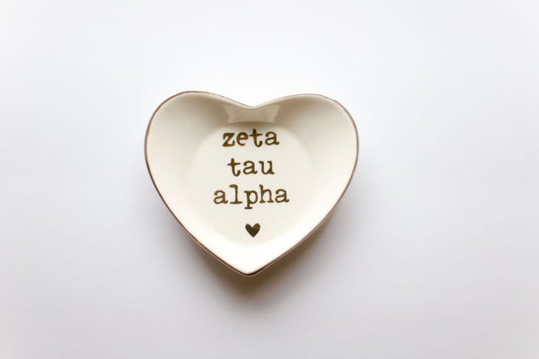 Zeta Tau Alpha Heart Ring Dish